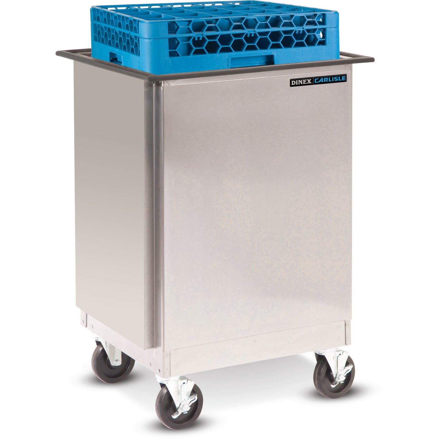 Dinex DXPIDRE2020 25.69" x 23.75" x 36.13" Stainless Steel DineXpress Enclosed Mobile Rack Dispenser