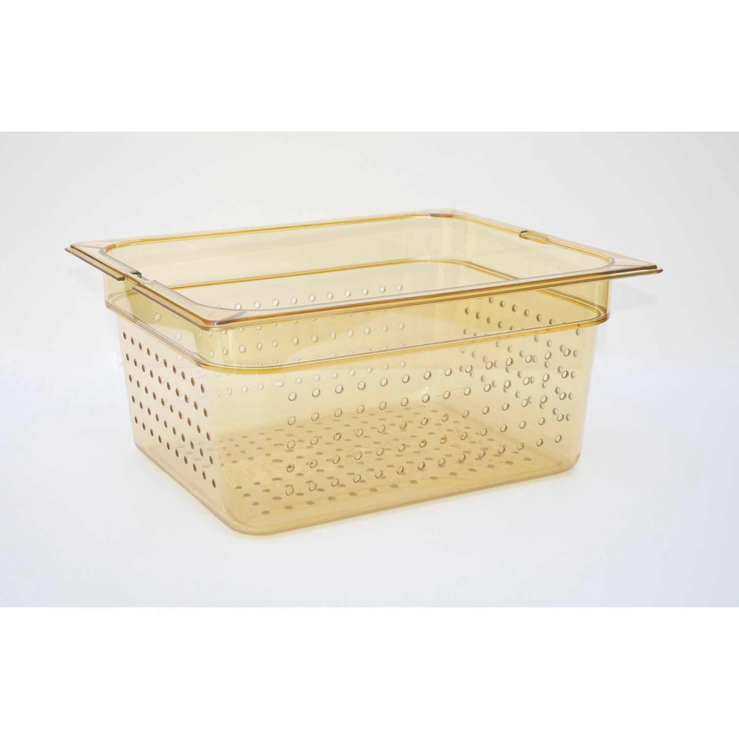 Carlisle 10422P13 1/2 Size Amber High Heat Plastic StorPlus Perforated Food Pan, 6" Deep