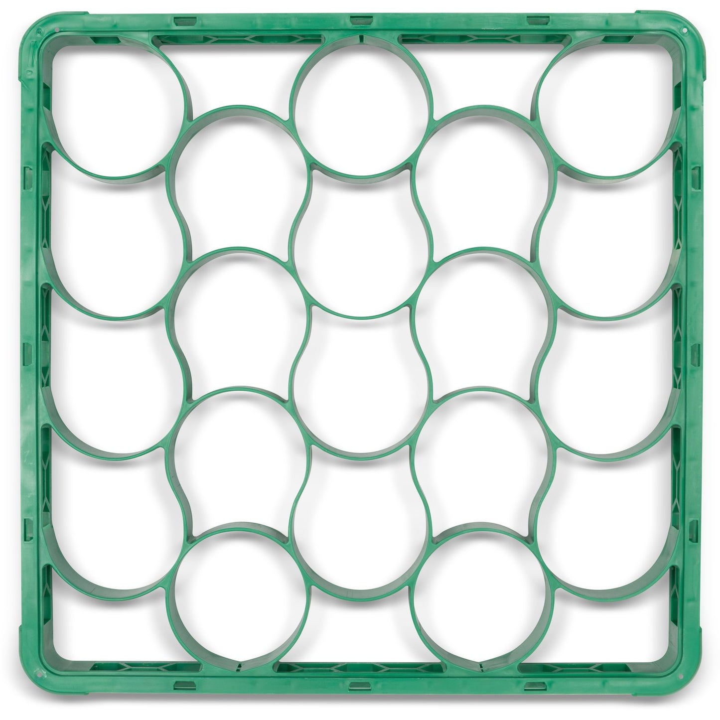 Carlisle REW20SC09 Green 20-Compartment Polypropylene OptiClean NeWave Color-Coded Short Glass Rack Extender