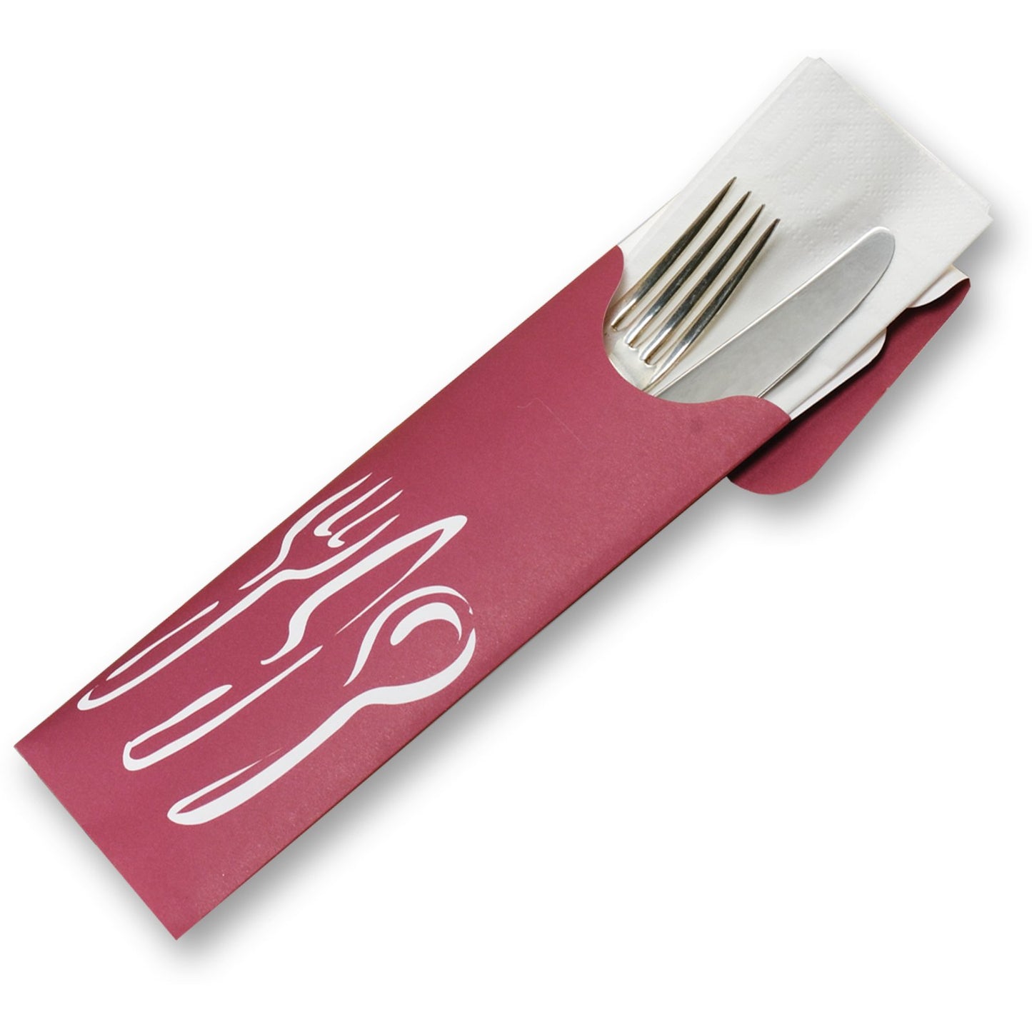 Dinex DXCTCAD80061 16" x 16" Cranberry Cutlery Caddy with Napkin