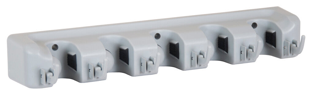 BK Resources BK-UTH-5 5-Slot Plastic Utility Tool Holder with 6 Plastic Hooks