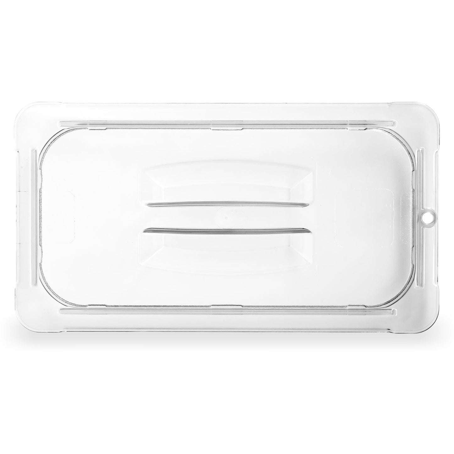 Carlisle 10230U07 1/2 Size Clear Polycarbonate StorPlus Handled Universal Lid