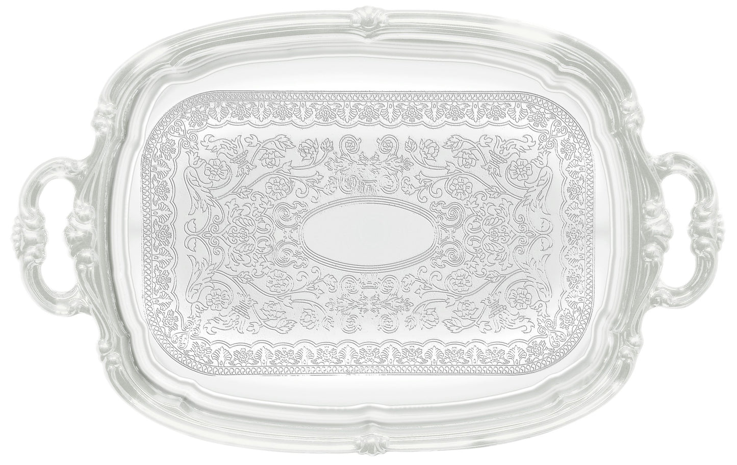 Winco CMT-1912 19" x 12" Serving Tray w/ Handles, Chrome Plated