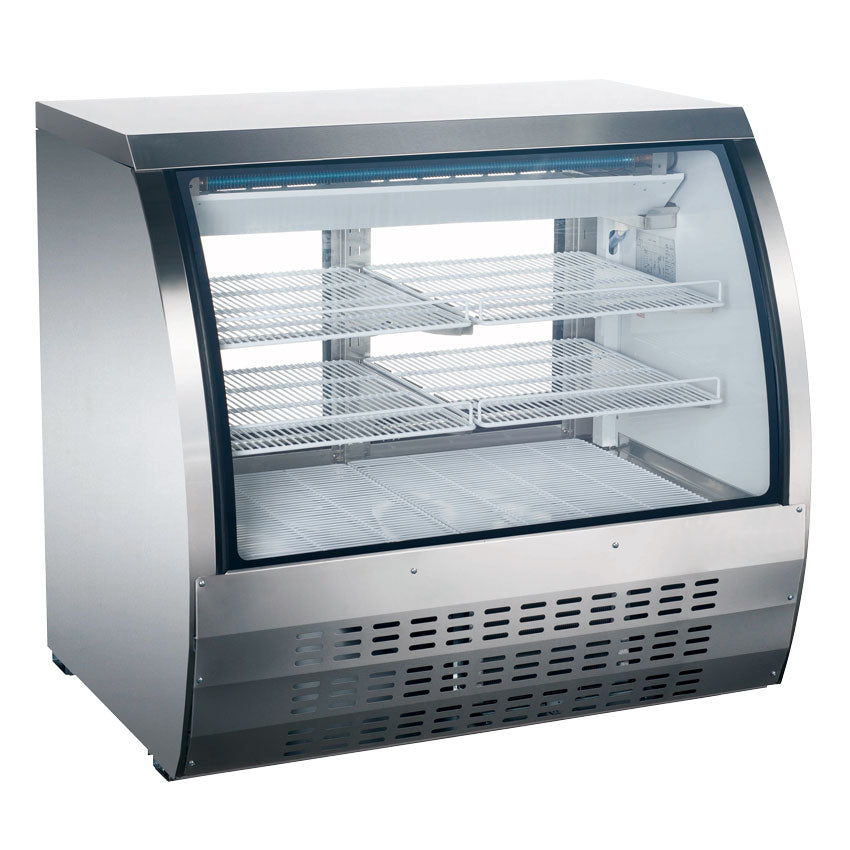 Omcan 50084 36-inch Floor Refrigerated Showcase with Stainless Steel Exterior
