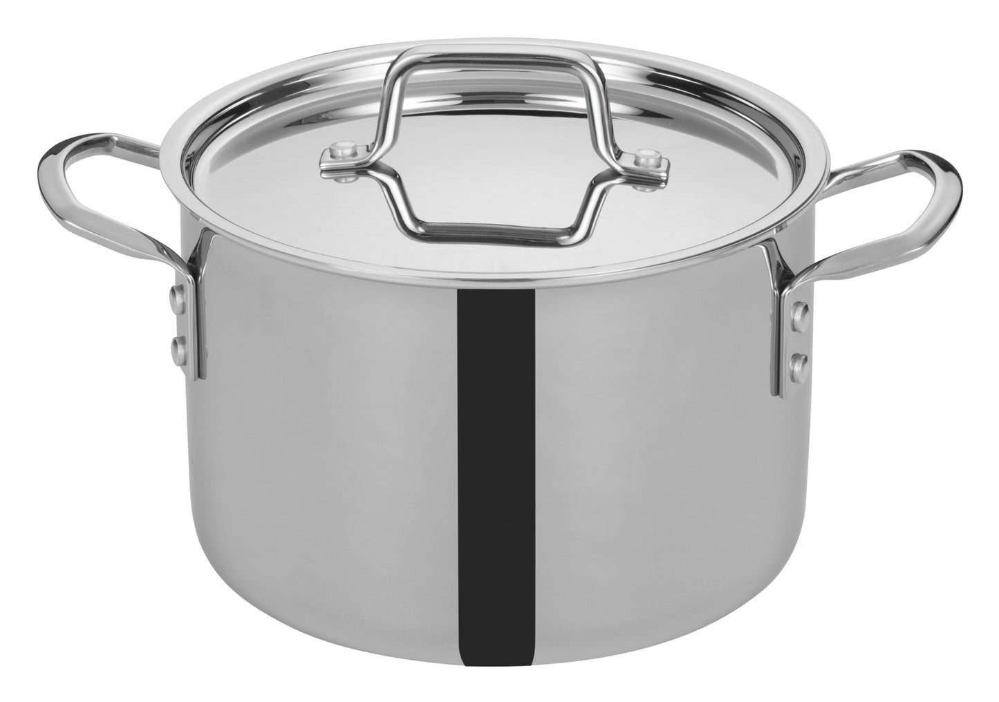 Winco TGSP-6 6 Qt. Stainless Steel Triply Stock Pot w/ Cover