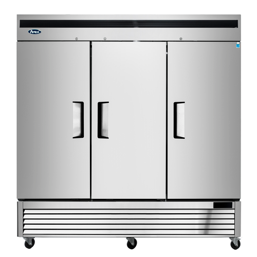 Atosa MBF8508GR 82" Triple Stainless Steel Bottom Mount Reach-In Refrigerator