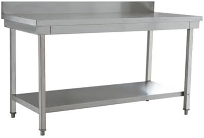Thorinox DSST-2460-BKSS 24"x60" Stainless Steel Work Table with Backsplash & Stainless Steel Undershelf & Legs