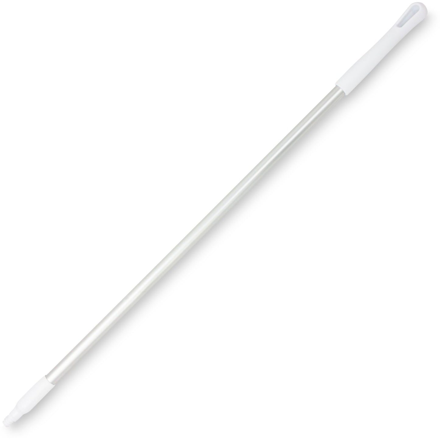 Carlisle 40216EC02 48" White Natural Aluminum Handle with Color-Coded Tip and Hang Up Cap