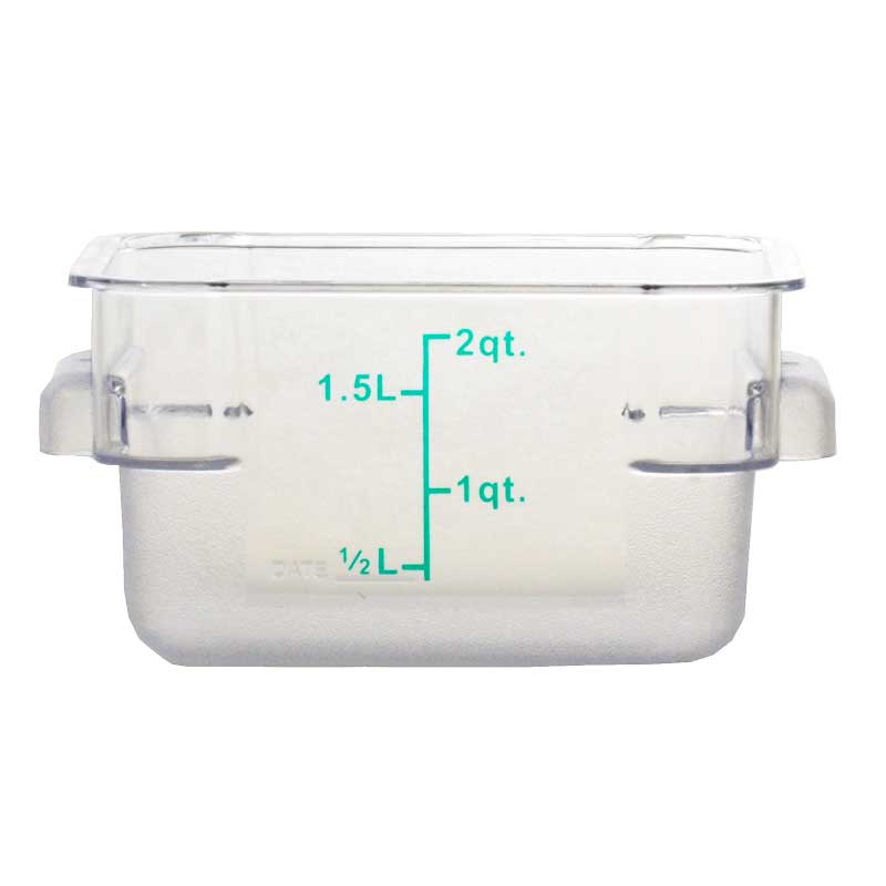 Omcan 80172 2 Qt Clear Square Polycarbonate Food Storage Container