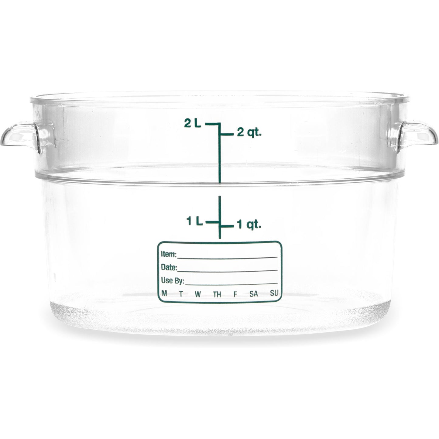 Carlisle 1076307 2 Qt Clear Round Polycarbonate StorPlus Food Storage Container
