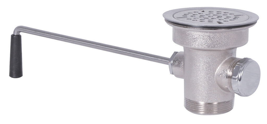 BK Resources BK-LWR-2 Nickel-Plated Twist Handle Lever Drain Waste Valve, Standard, 3-1/2" Opening
