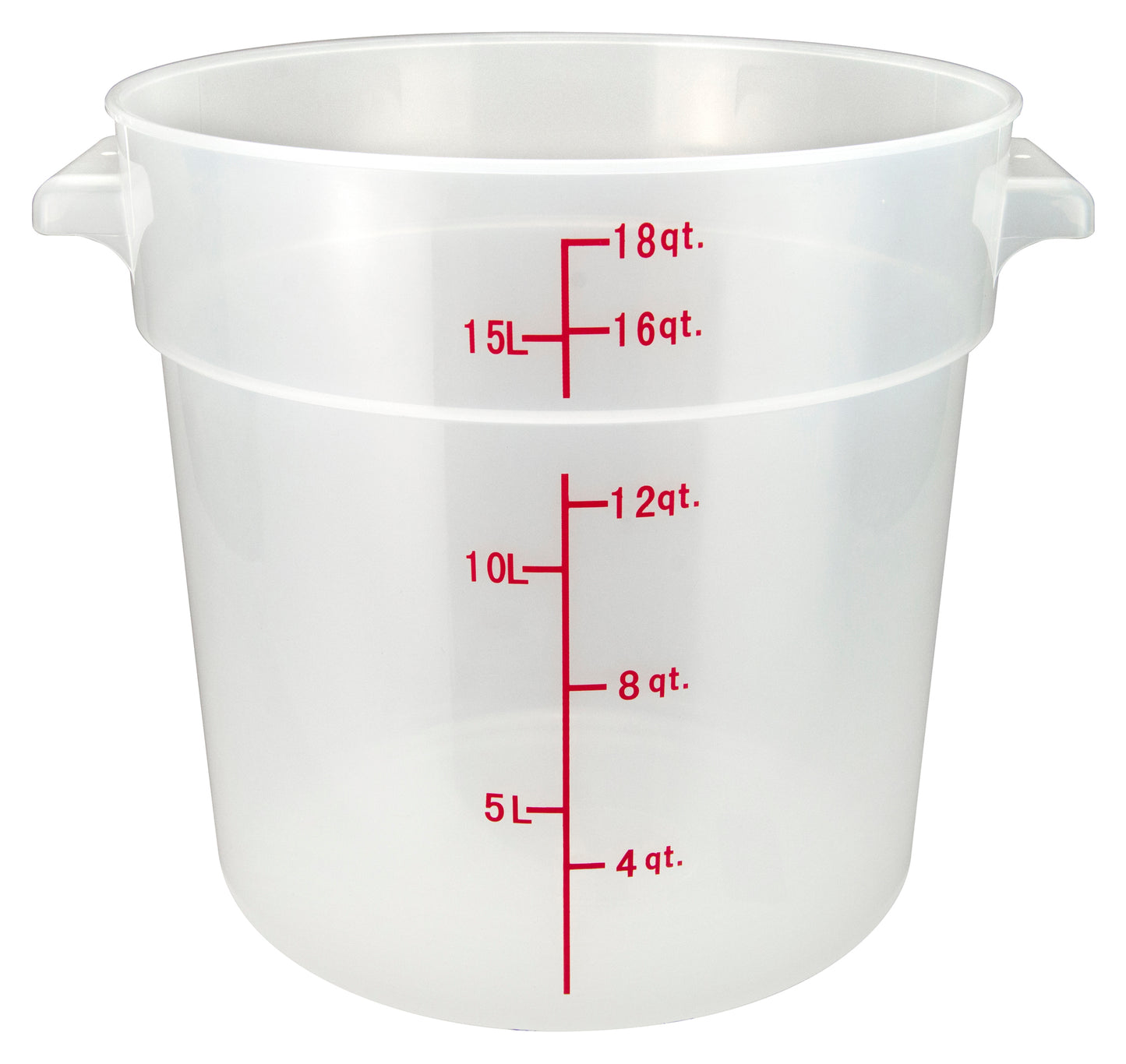 Winco PTRC-18 18 Qt. Translucent Polypropylene Storage Container