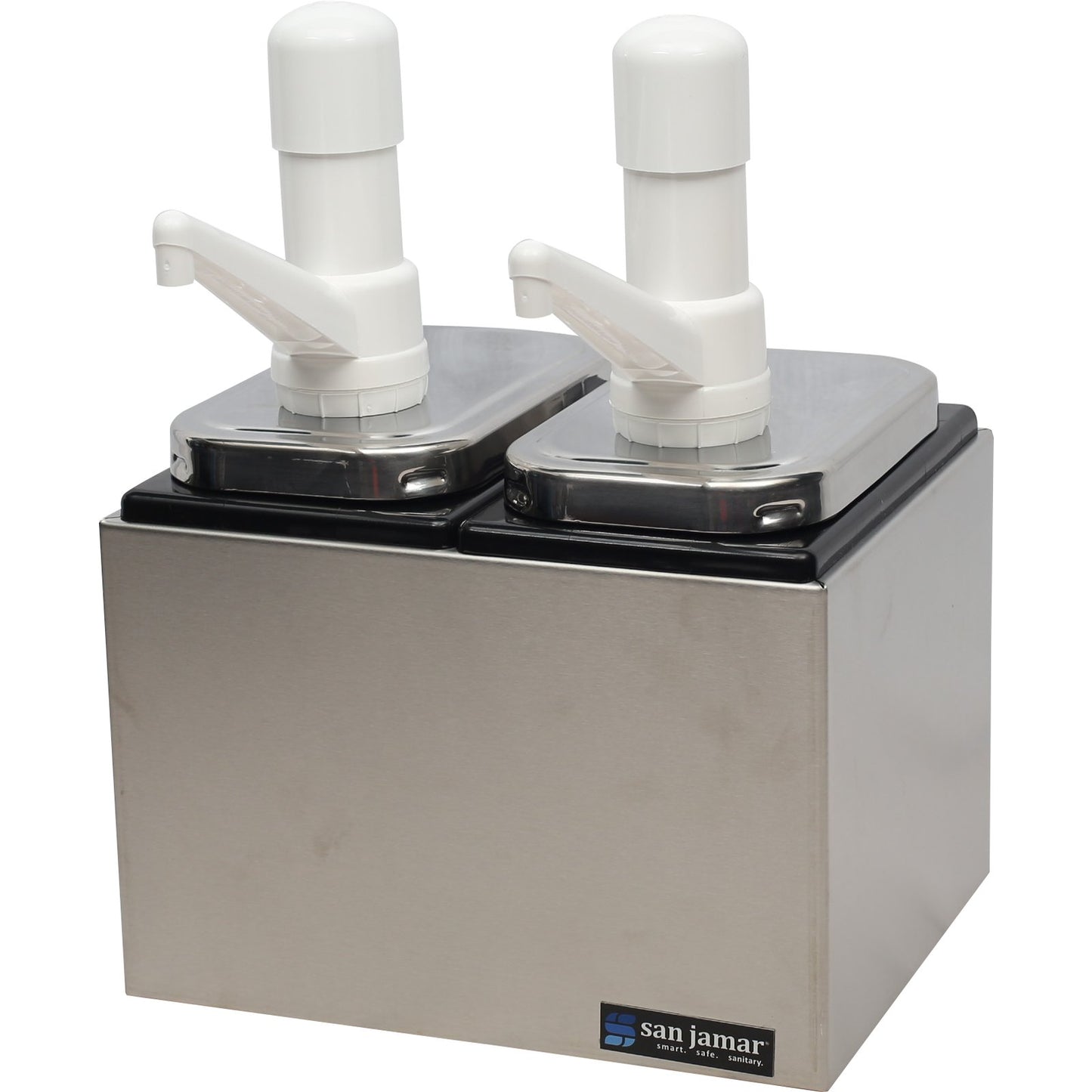 San Jamar P9712 Silver 2-Well Condiment Pump Service Center