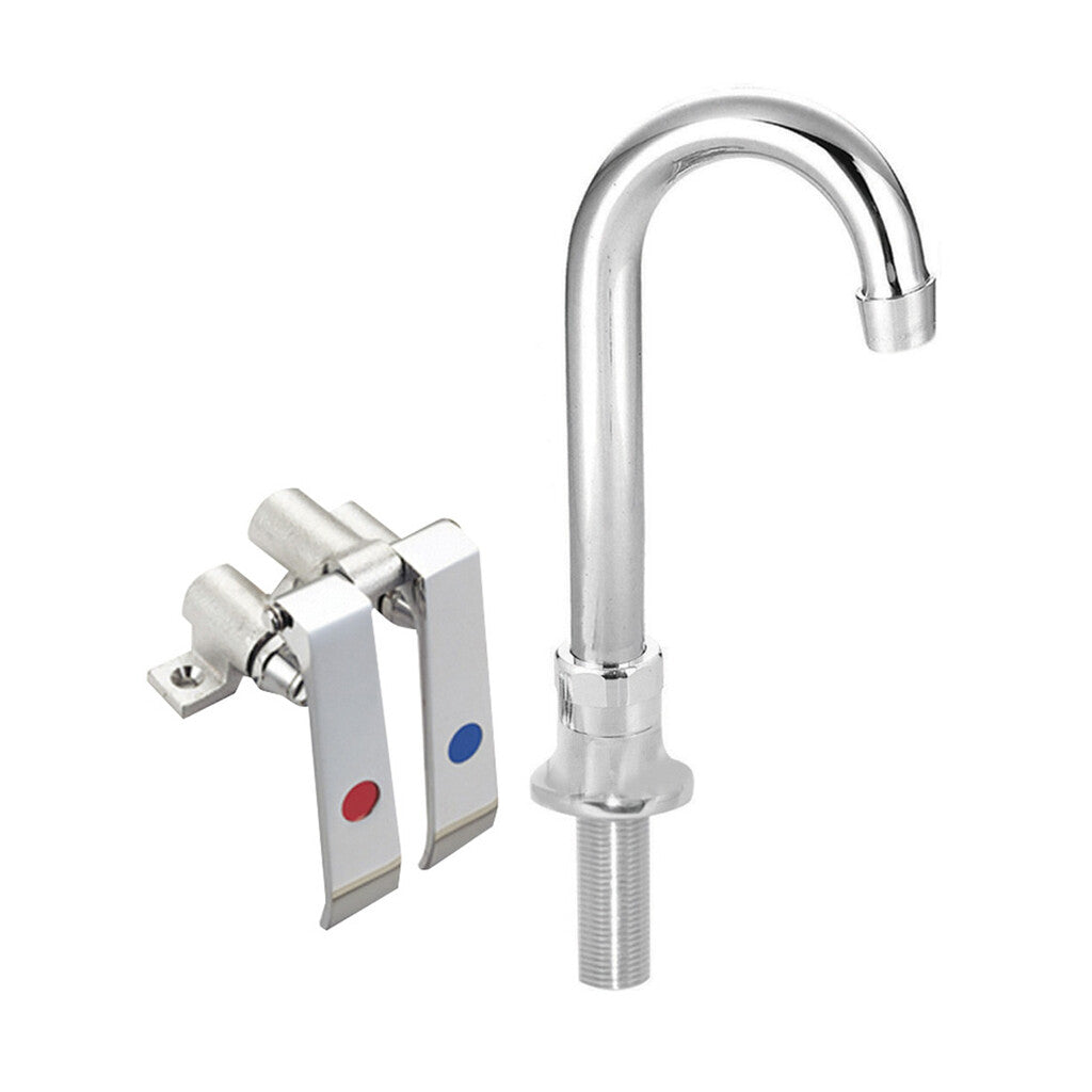 BK Resources BKDMKV-DGS-G Dual Pedal Metering Knee Valve Kit w/ Deck Mount Faucet - 3.5" Gooseneck Spout