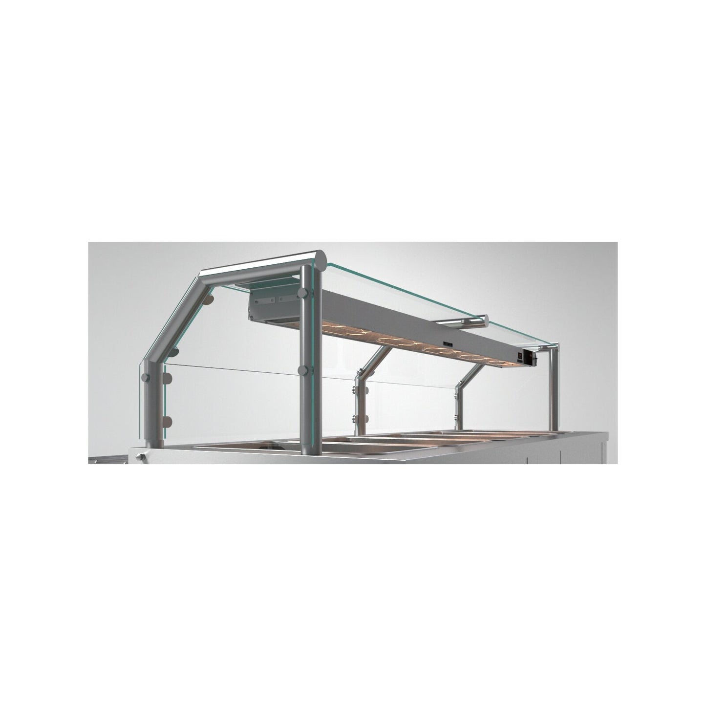 Dinex DXPCPGH4 4-Well DineXpress Heated Cafeteria Protector Guard