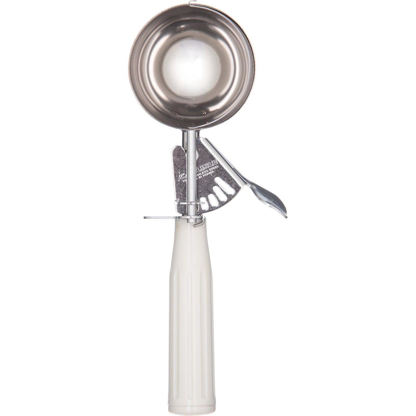 Carlisle 60300-10 3.8 oz #10 Ivory 18-8 Stainless Steel Disher Scoop