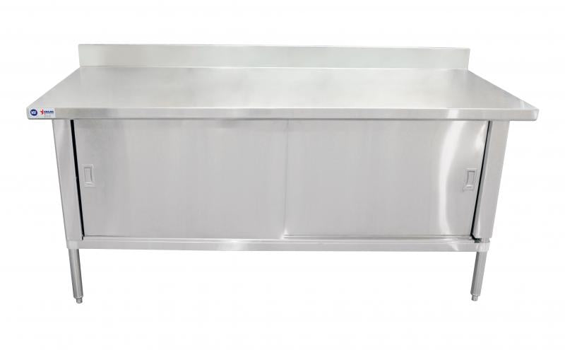 Omcan 24407 30" x 60" 304 Stainless Steel Knock-down Worktable with 4" Backsplash