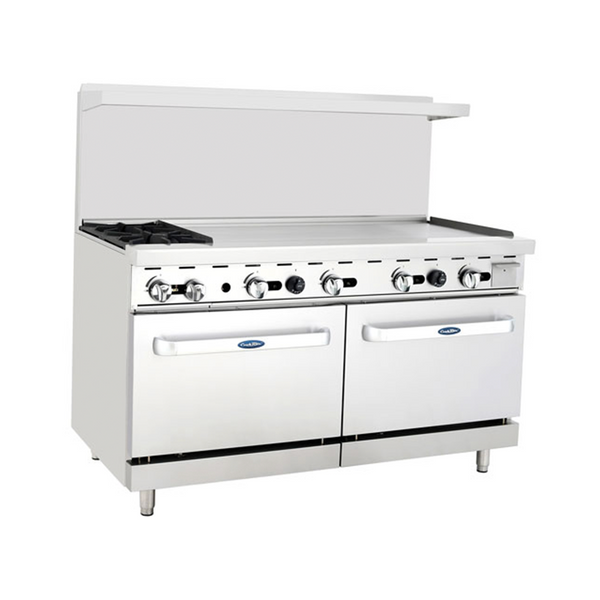 Atosa AGR-2B48GR-NG 60" Natural Gas Two Burner Gas Range with 48" Griddle