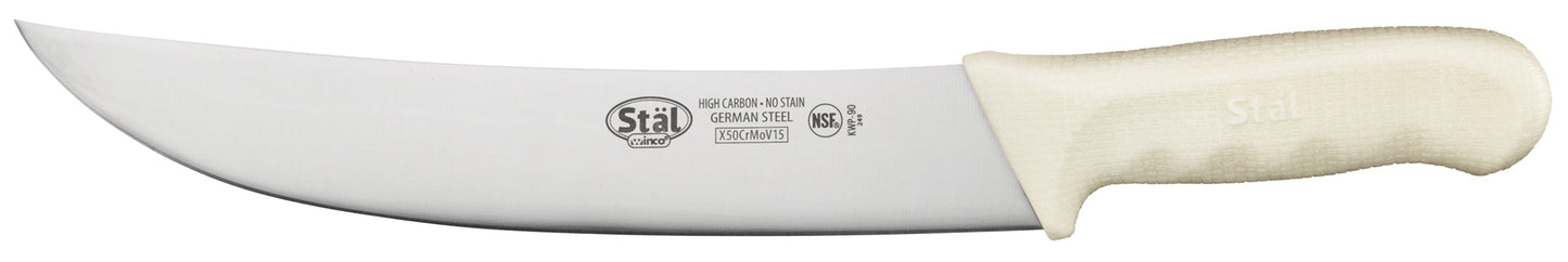 Winco KWP-90 9-1/2" White Polypropylene Handle Cimeter Knife