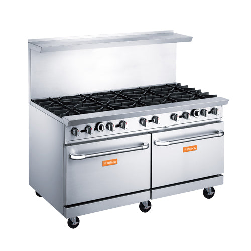 Brika BGR-10B 60" Ten Burner Range - Conversion Kit Included