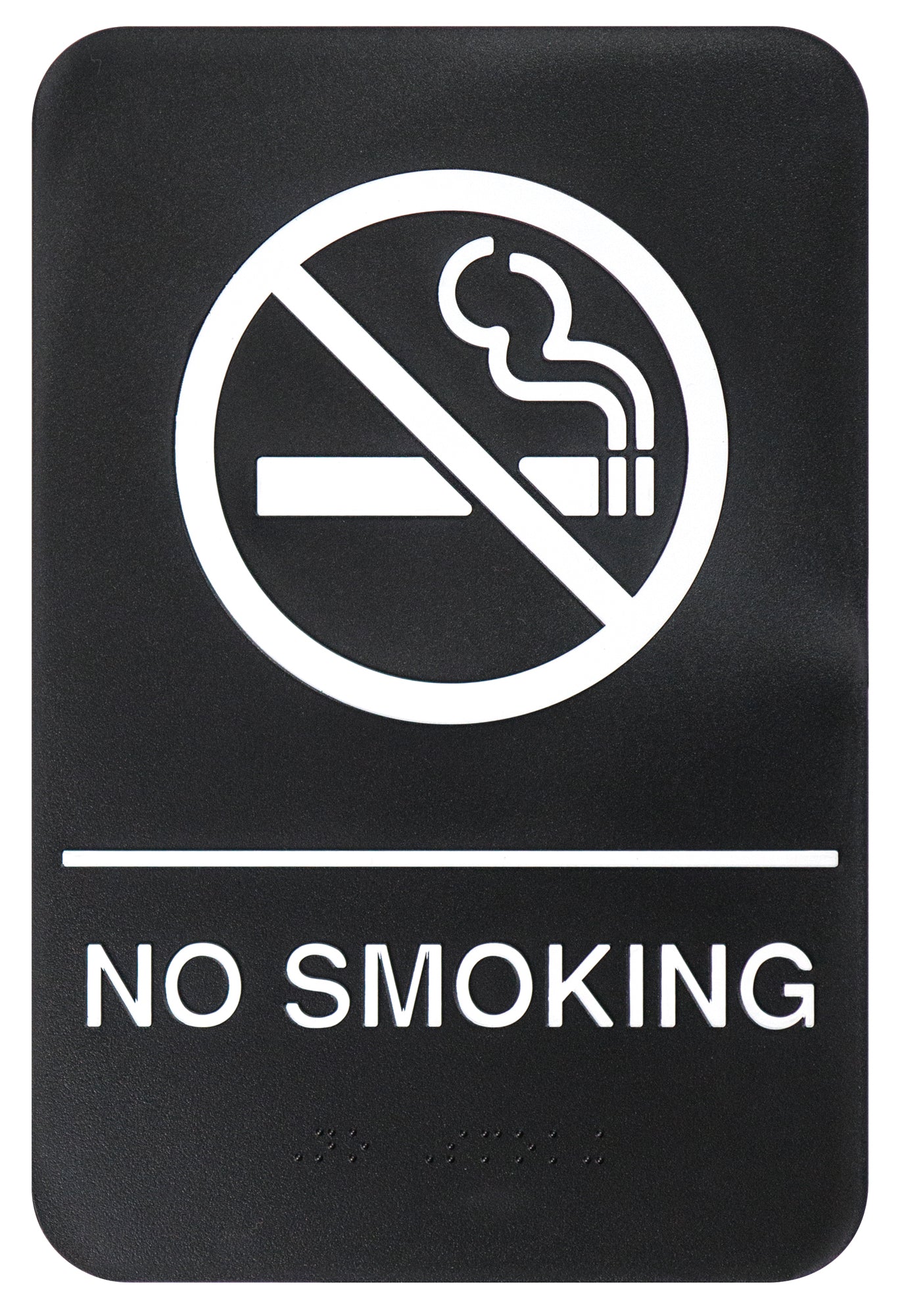 Winco SGNB-601 6" x 9" Information Sign (Braille) - "No Smoking Area"