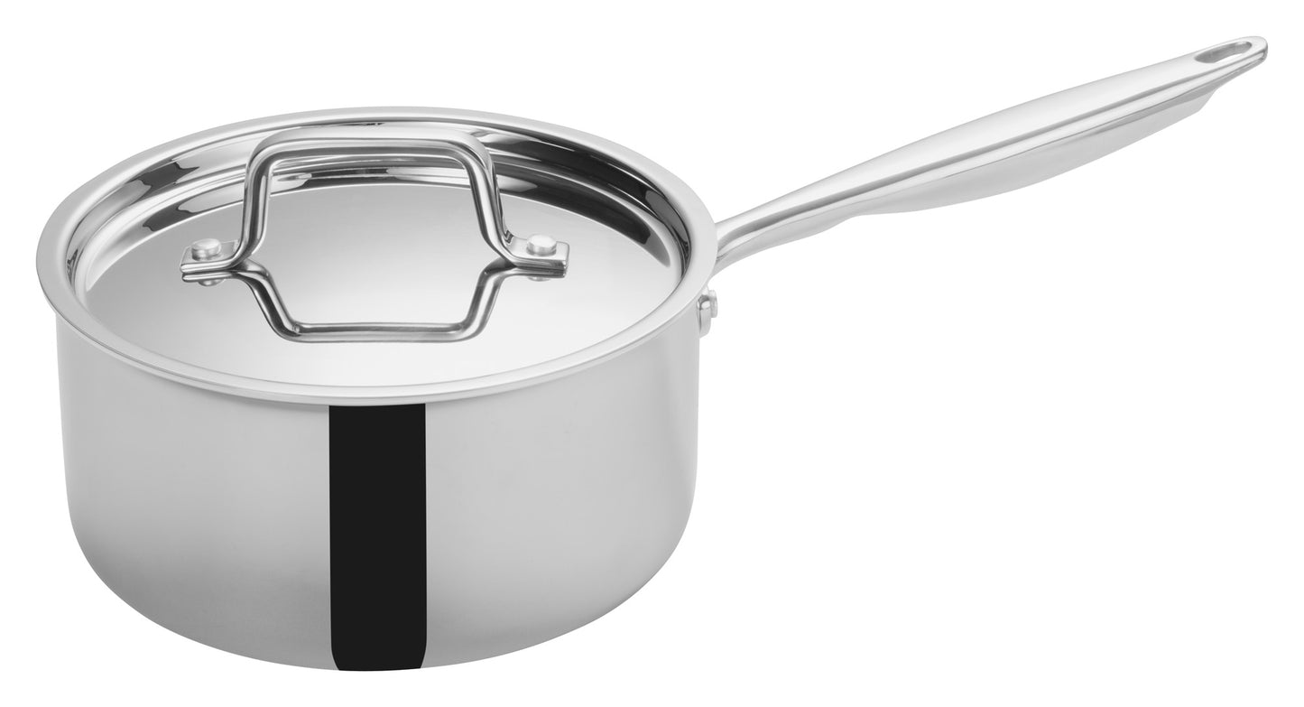 Winco TGAP-4 3.5 Qt. Stainless Steel Triply Sauce Pan w/ Cover
