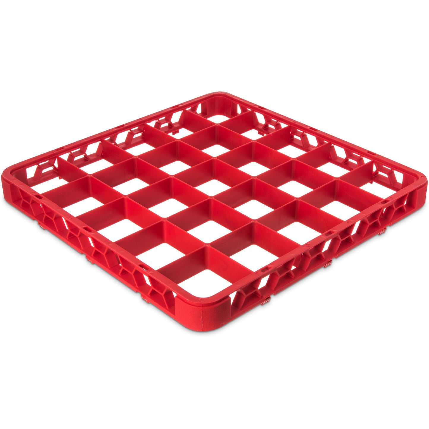 Carlisle RE25C05 Red 25-Compartment Polypropylene OptiClean Divided Glass Rack Extender 1.78"