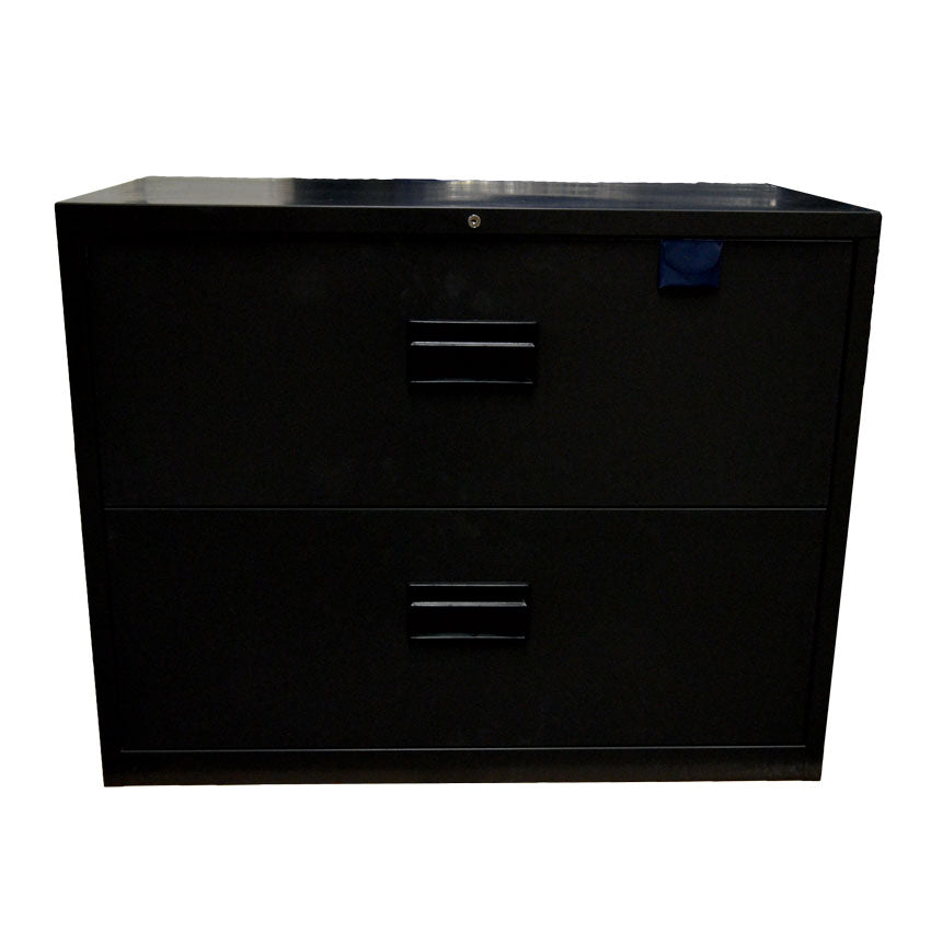 Omcan 13075 Charcoal Black Legal Lateral File Cabinet with Two Drawers
