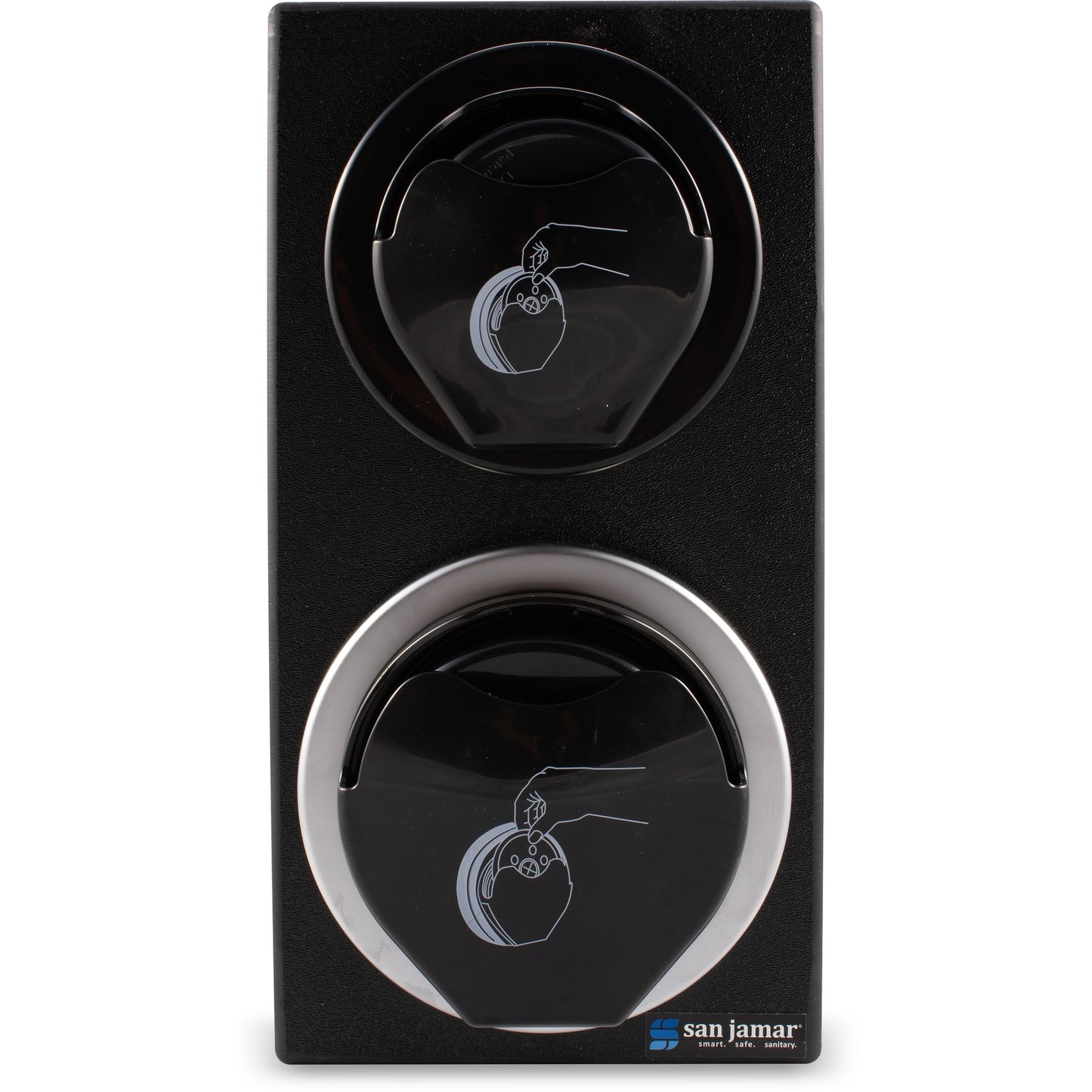 San Jamar L2912BK Black EZ-Fit Lid Dispenser L2200C and L2400C Trim Rings Cabinet