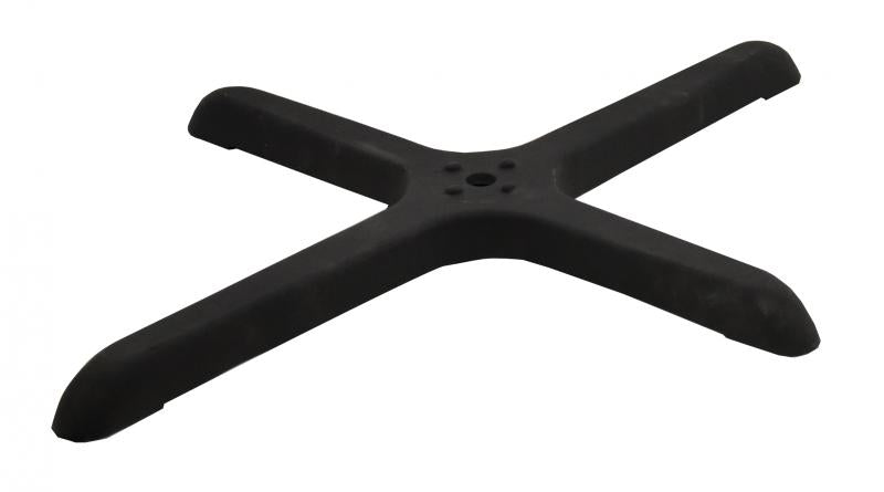 Omcan 43154 24" x 30" Black Cross-Shaped Restaurant Table End Base compatible for 43206 and 43509 Table Columns
