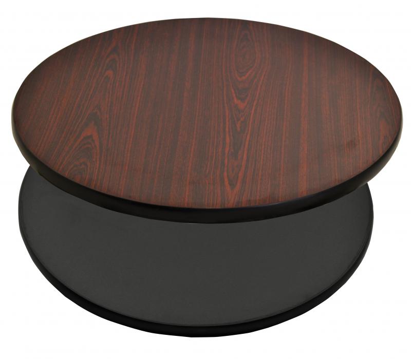 Omcan 43178 36" x 1" Mahogany/Black Round Table Top