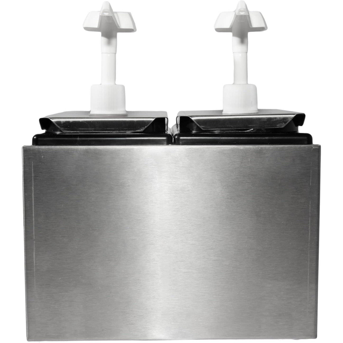 Carlisle 38502 Stainless Steel Condiment Topping Rail with 2 Standard Pumps & Jars