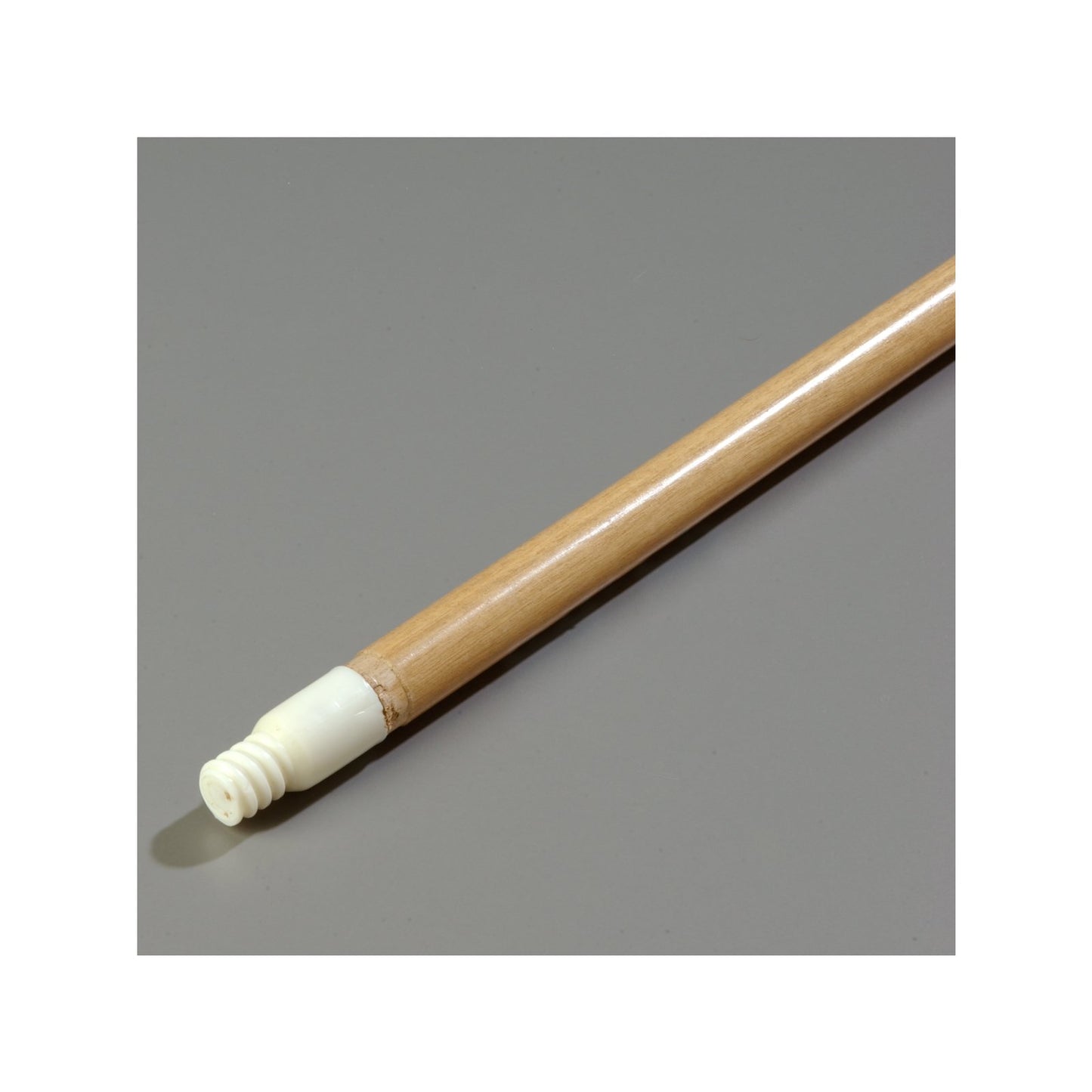 Carlisle 4028500 60" Tan Wood Flo-Pac Threaded Handle with Nylon Tip