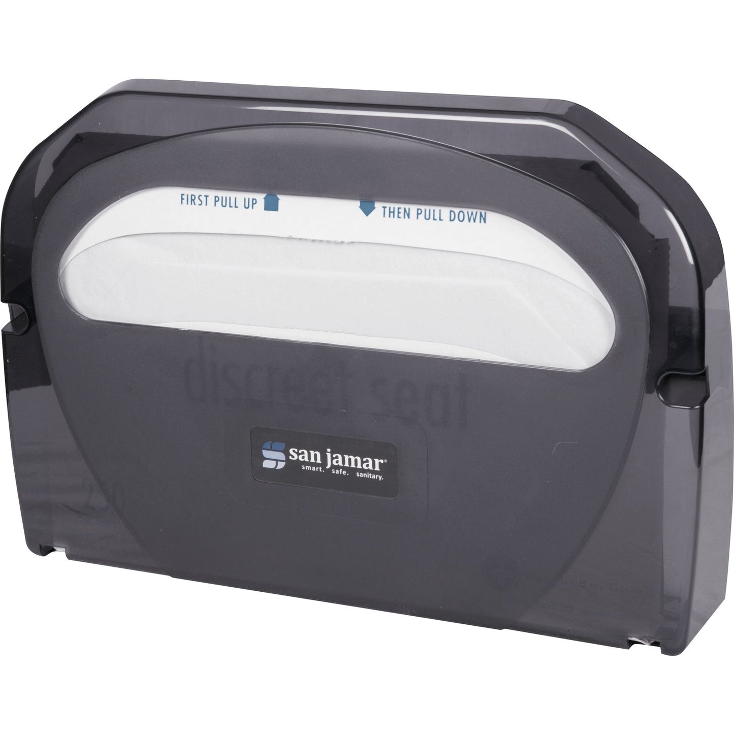 San Jamar TS510TBK 16.5" x 12" x 3" Black Pearl Plastic Toilet Seat Cover Dispenser