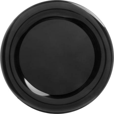 Carlisle 4440603 19" Black Round Melamine Designer Displayware Wide Rim Platter