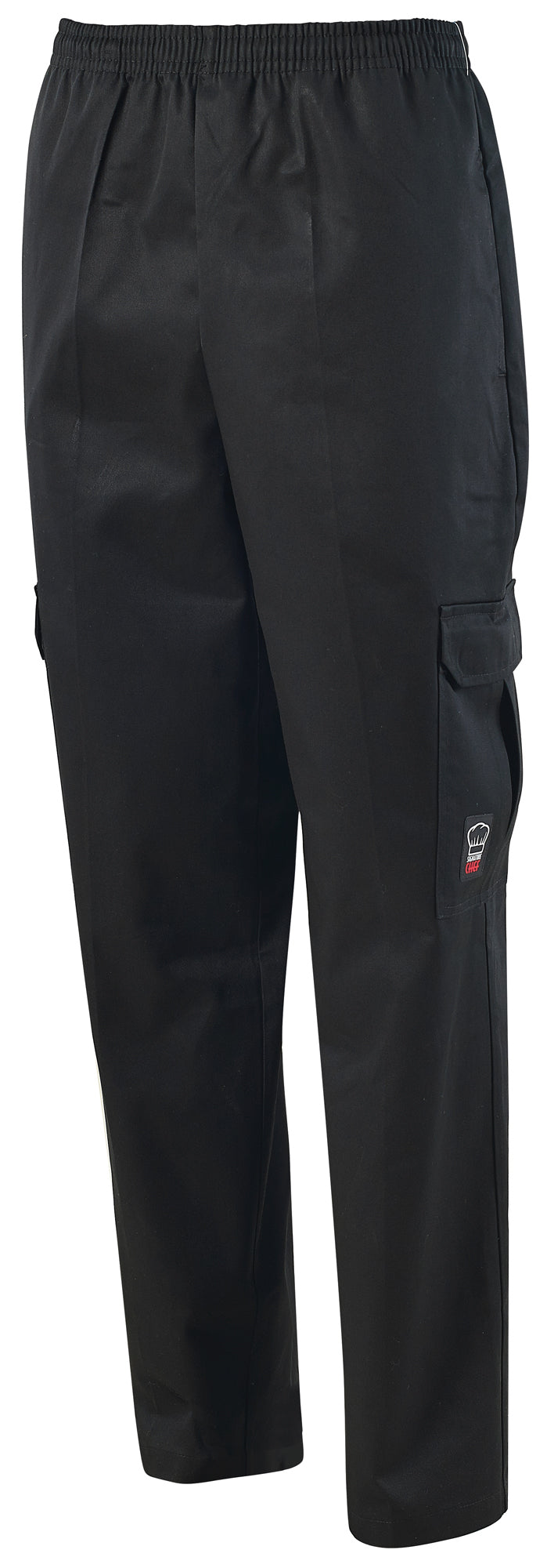 Winco UNF-11KM Medium Black Cargo Chef Pants