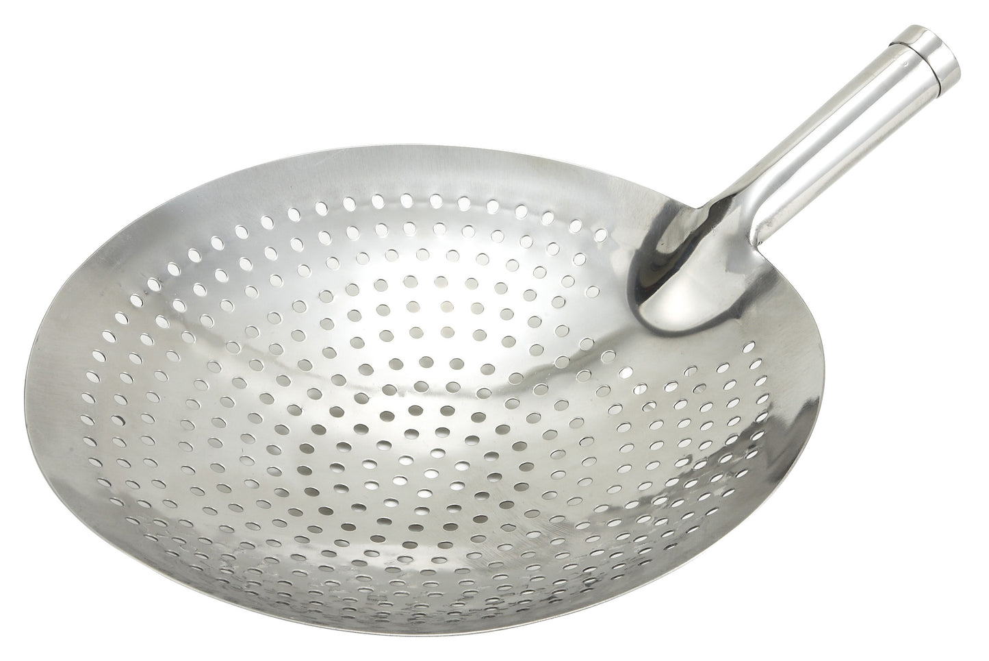 Winco SC-12 12" Stainless Steel Short Handle Skimmer