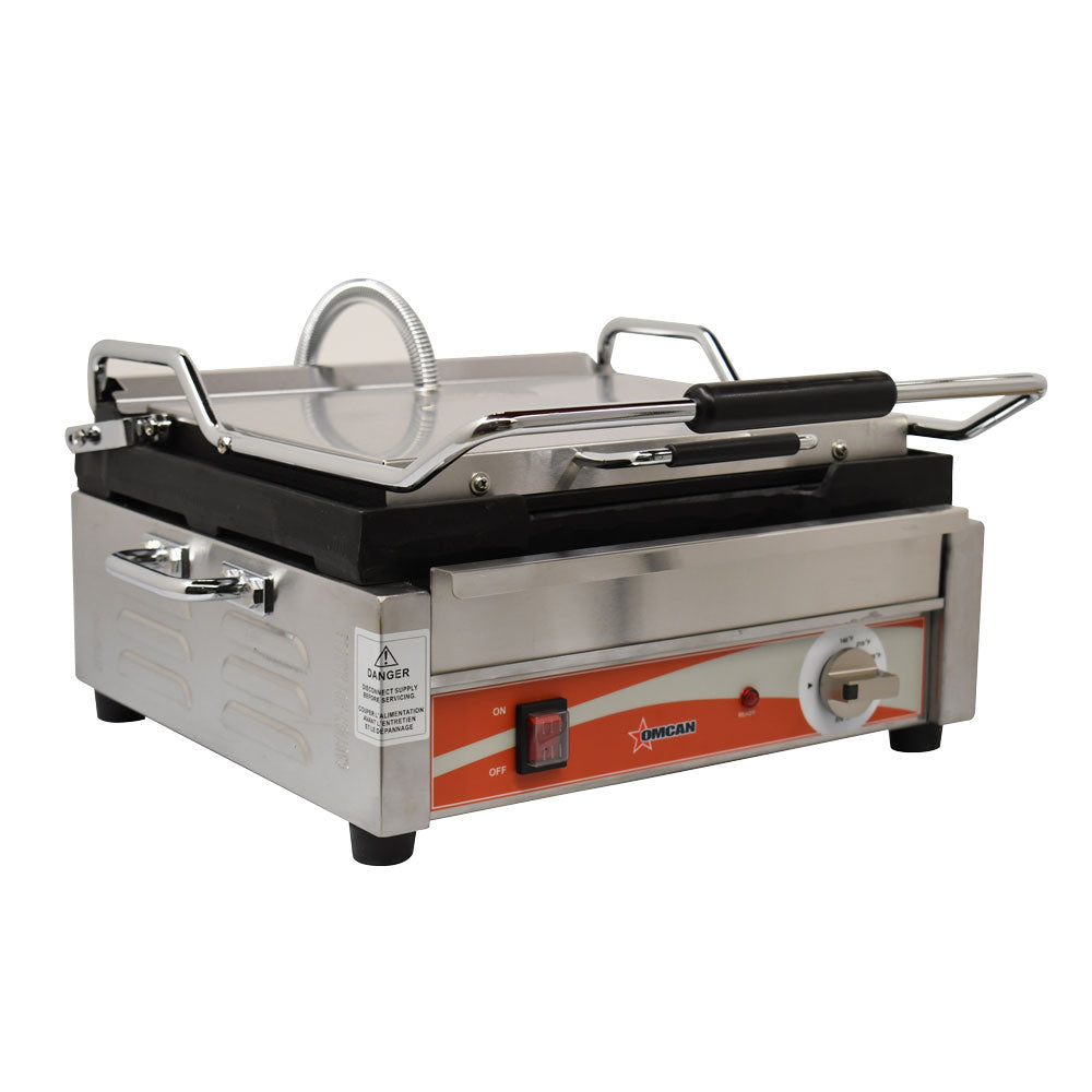 Omcan 19936 12" x 15" Single Panini Grill with Grooved Plates