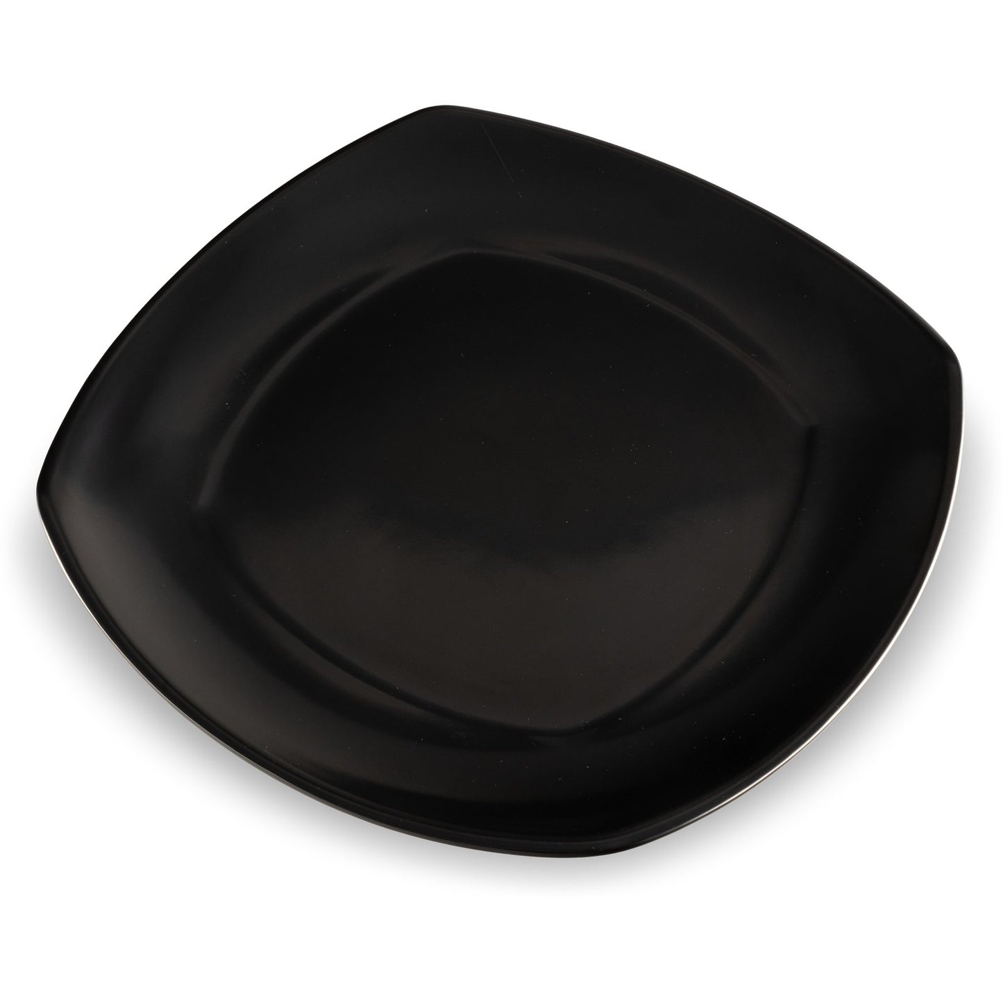 Carlisle 4330603 9.5" Black Upturned Corner Square Melamine Medium Plate