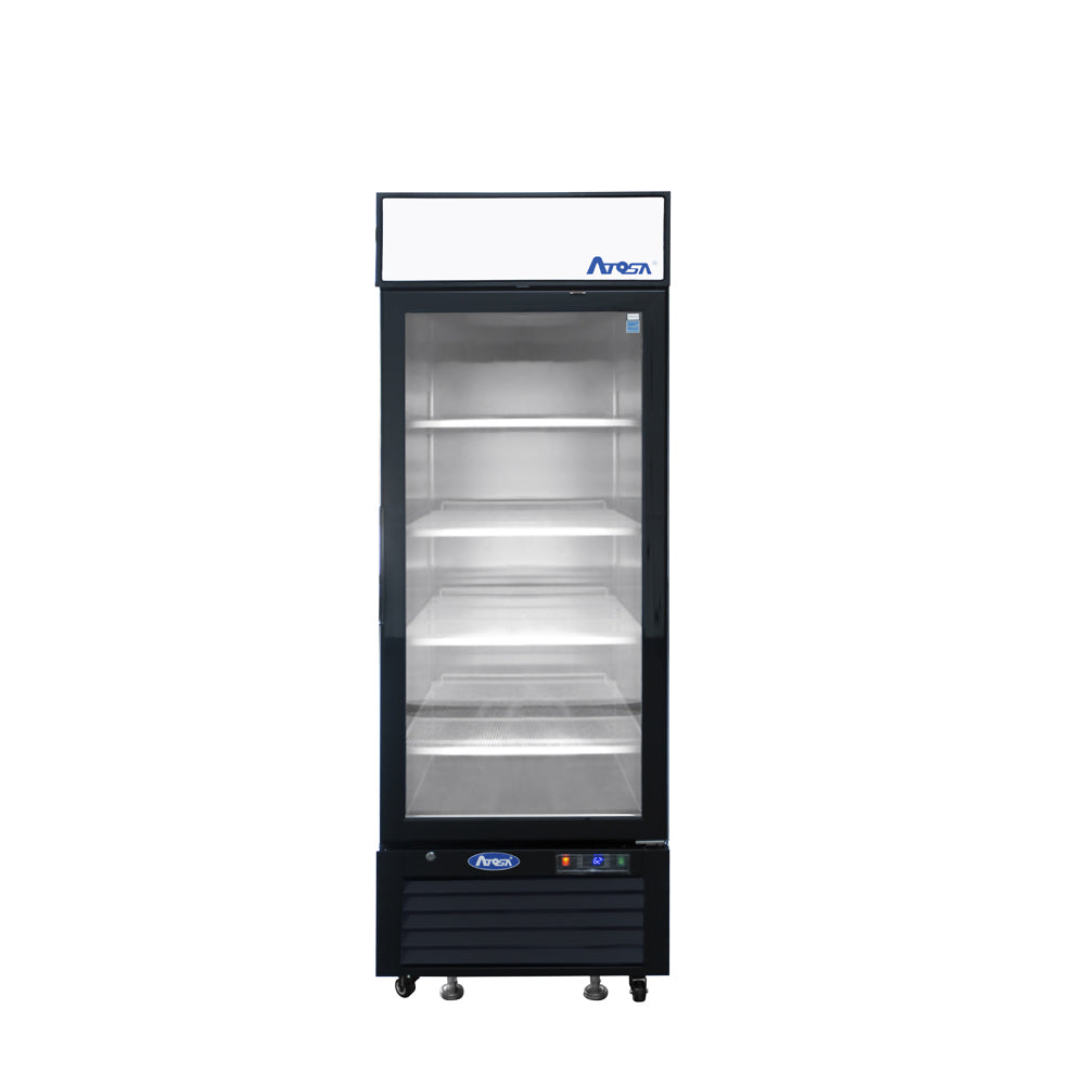 Atosa MCF8720GRL 19.39 Cuft Black Single Glass Door Bottom Mount Merchandiser Freezer