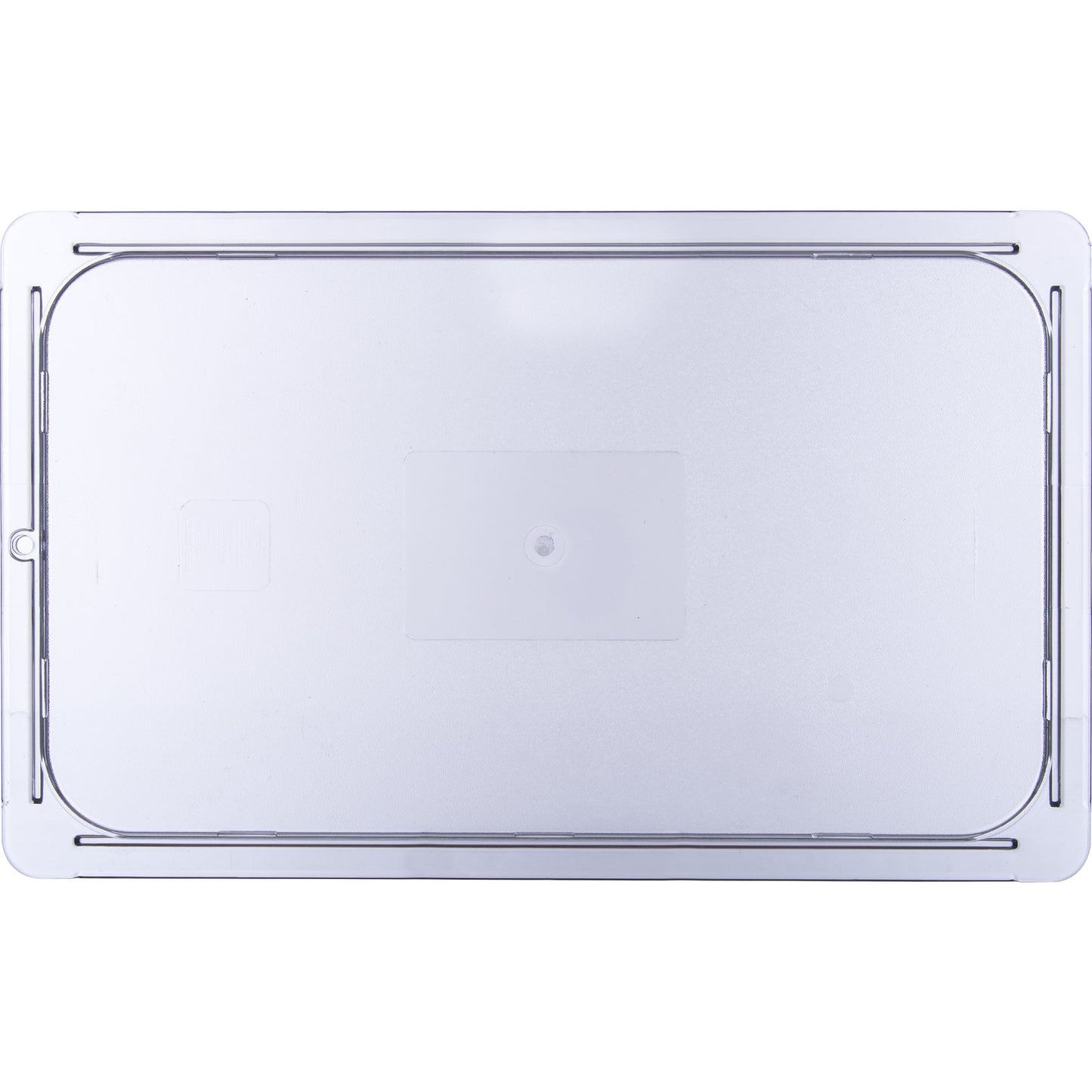 Carlisle 10216U07 Full-Size Clear Polycarbonate StorPlus Flat Universal Lid