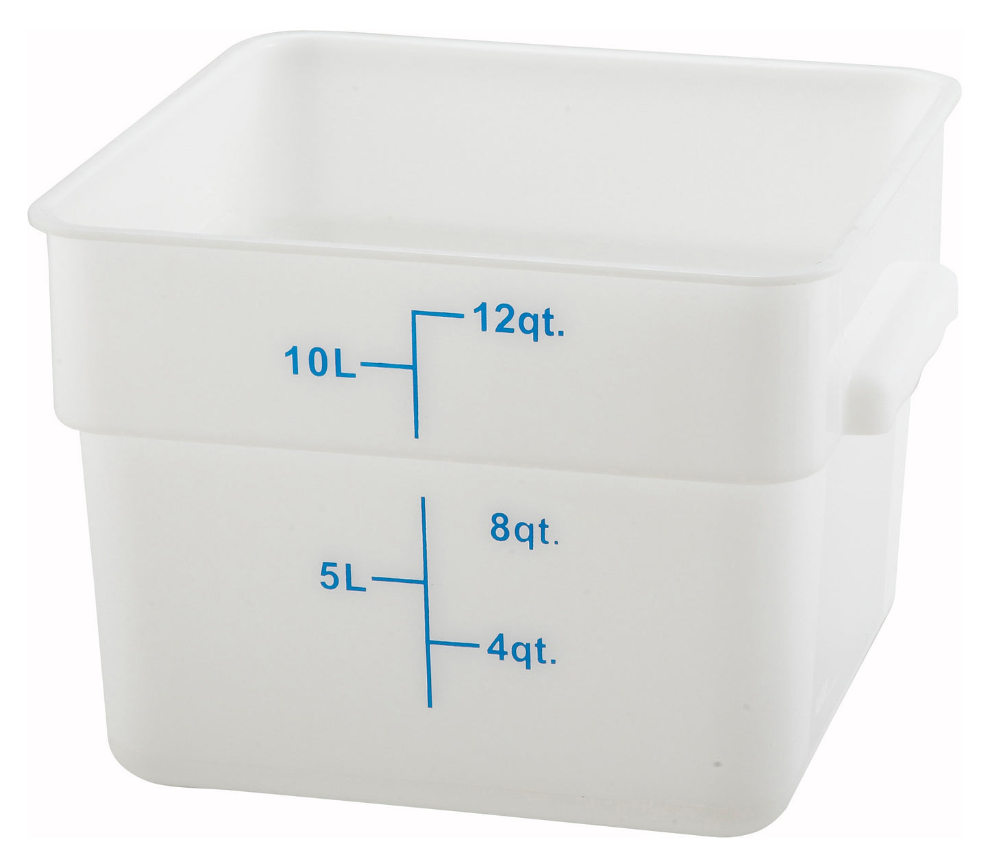 Winco PESC-12 12 Qt. White Polypropylene Storage Container