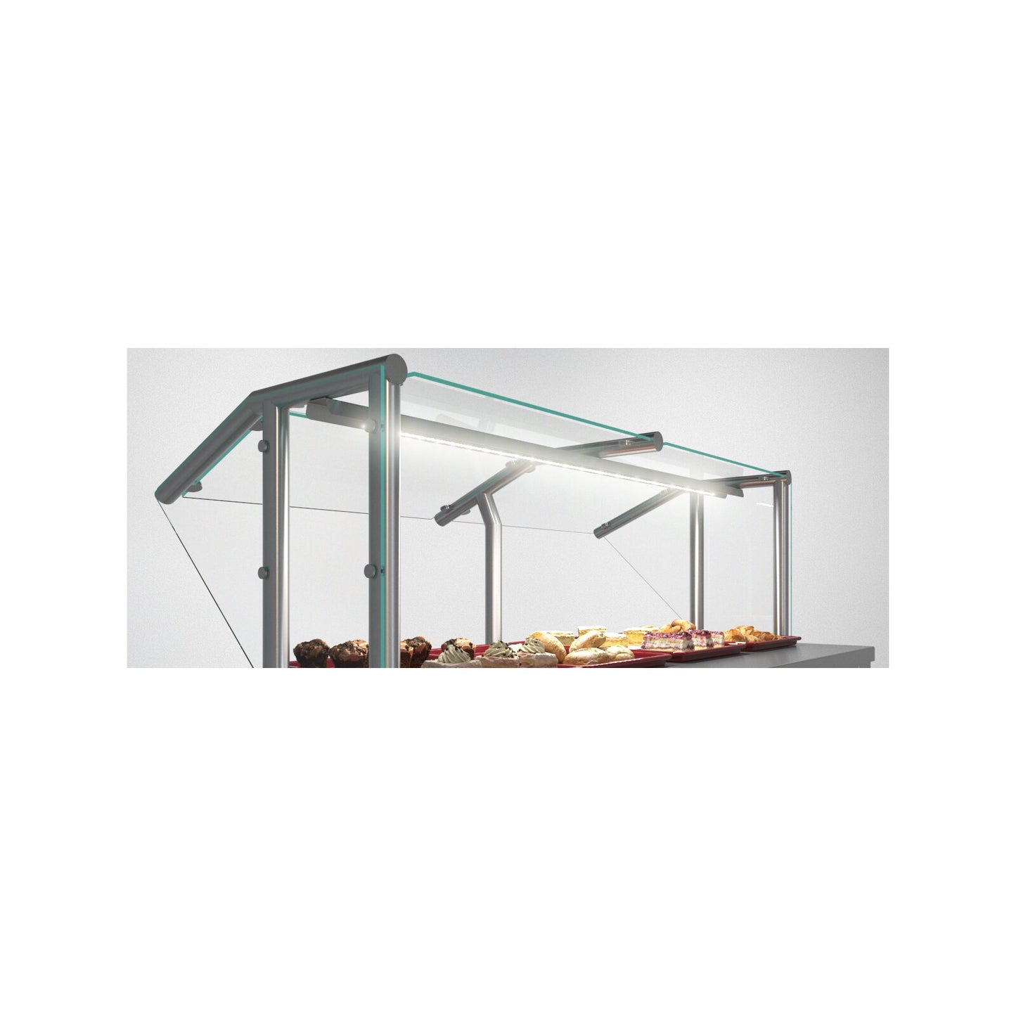Dinex DXPBPG1FL5 5-Well DineXpress Single-Sided Buffet Guard with Fluorescent Lights