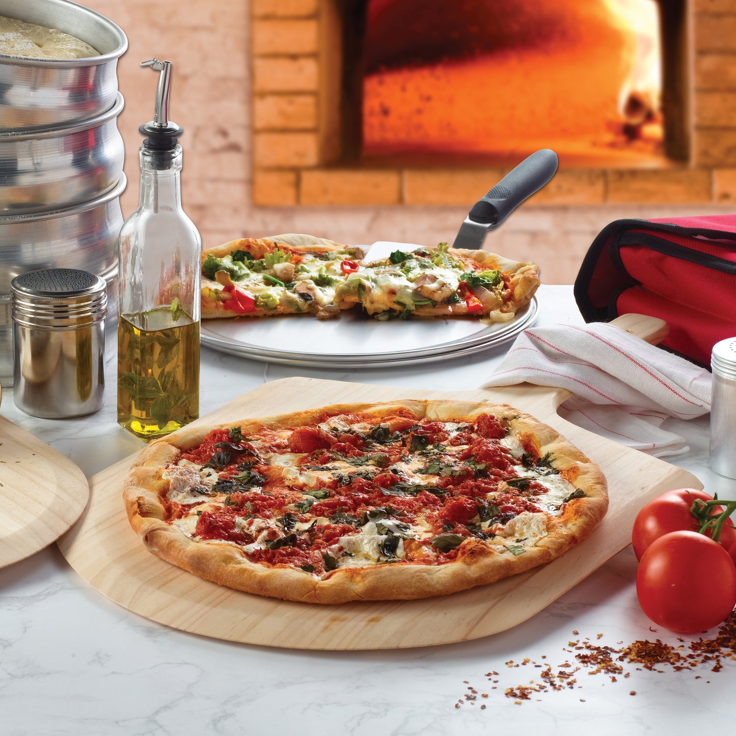 Winco WPP-1424 24" Wood Pizza Peel, 14"x15" Blade