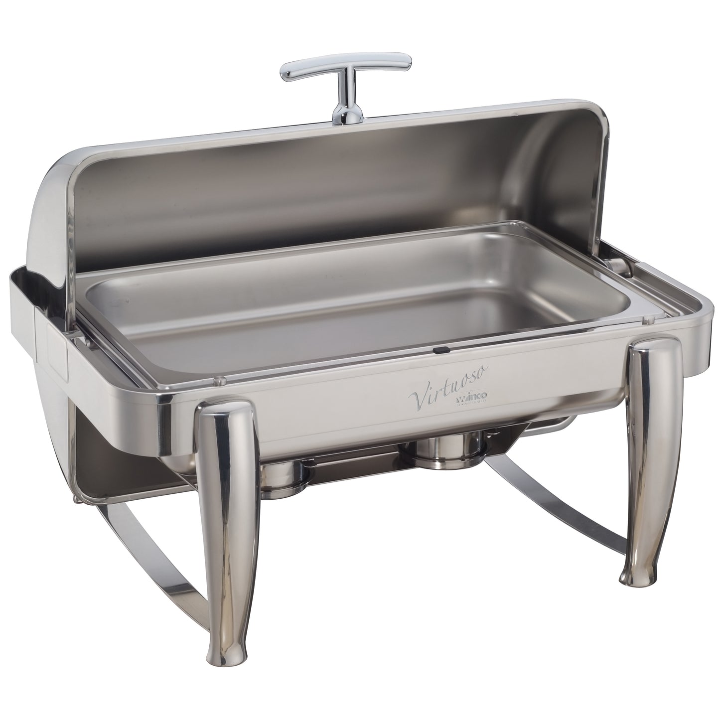 Winco 101B 8 Qt. Full-size Stainless Steel Virtuoso Roll-Top Chafer, Extra Heavyweight