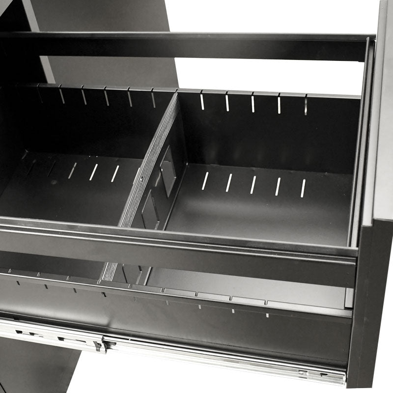 Omcan 21651 Black Legal Vertical File Cabinet with Two Drawers