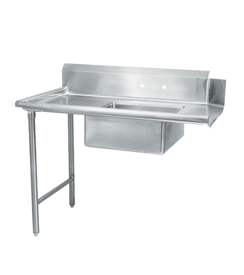 Thorinox TSDT-3030-LWM 30" x 30" Soiled Dish Table - Left - Stainless Steel Basket Included /2 Holes for Wall Mount Faucet
