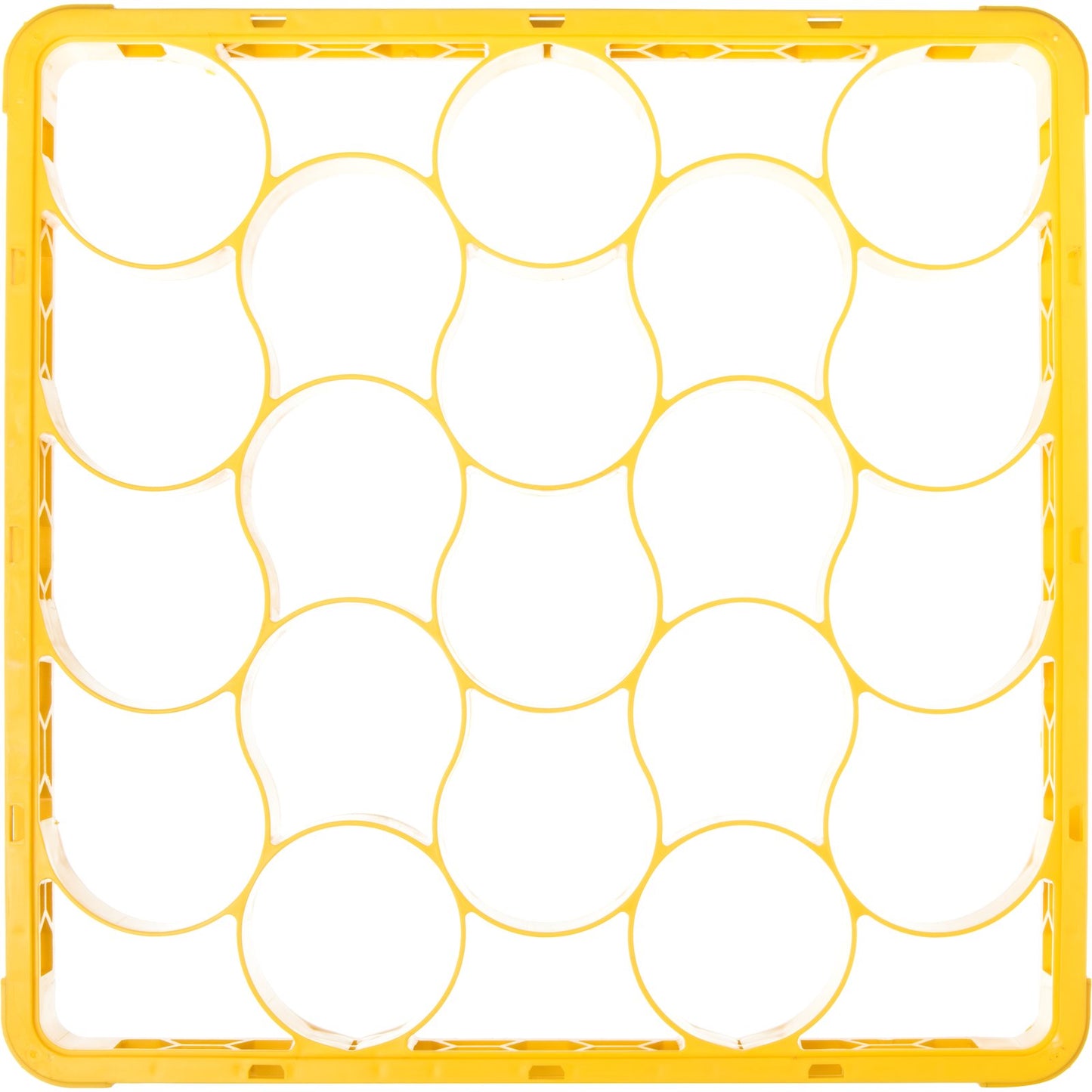 Carlisle REW20SC04 Yellow 20-Compartment Polypropylene OptiClean NeWave Color-Coded Short Glass Rack Extender