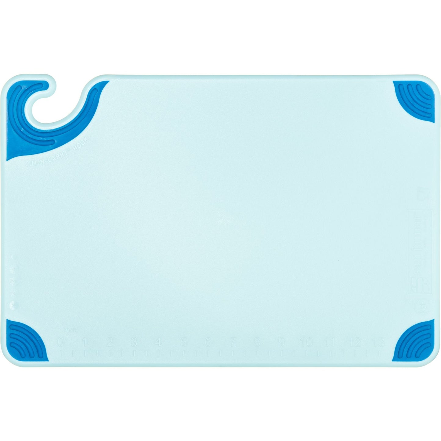 San Jamar CBG121812BL 12" x 18" x 0.5" Blue Saf-T-Grip Cutting Board
