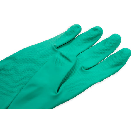 Carlisle 13NU-L Large Green Rubber Flock Lined Nitrile Dishwashing Glove